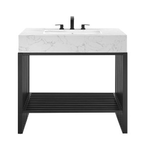 Gridiron 36" Bathroom Vanity, Black