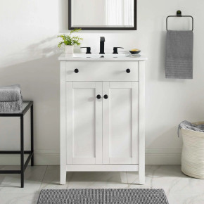Morningside 24" Bathroom Vanity, White and White