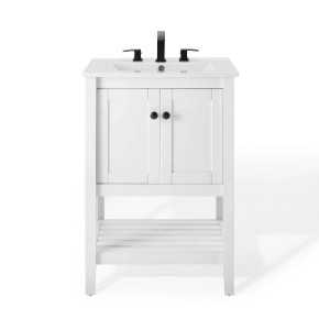 Esteem 24" Bathroom Vanity, White and White