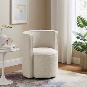 Deluca Boucle Fabric Swivel Chair