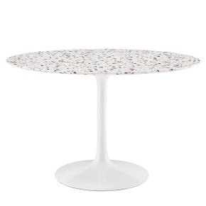 Pedestal Design 48" Round Terrazzo Dining Table