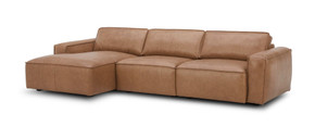 Cambridge LAF Cognac Leather Sectional Sofa