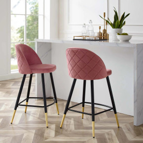 Kayla Performance Velvet Counter Stools, Set of 2