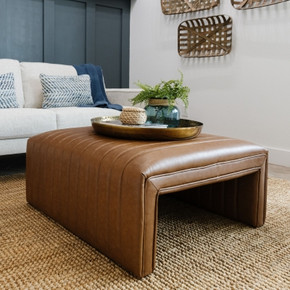 Abraham Vegan Leather Coffee Table, Vinegar Cider Abraham Vegan Leather Coffee Table, Vinegar Cider