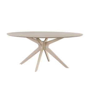 Brock Dining Table Oval, White Wash Top White Wash Base Brock Dining Table Oval, White Wash Top White Wash Base