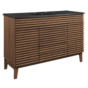 Frank Lloyd 48" Single Sink Bathroom Vanity, Black Vanity Top