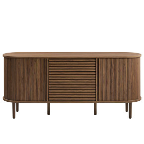 Hamlet 67" Fluted Oval Sideboard Cabinet in Walnut