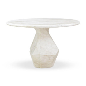Estes Faux Marble Indoor / Outdoor 48" Round Dining Table