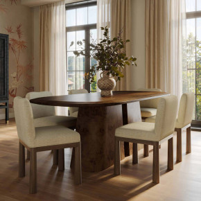 Bradford Brown Burl Oval 87" Dining Table