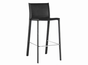 Maxton Black Leather Counter Height Stool, Set of 2