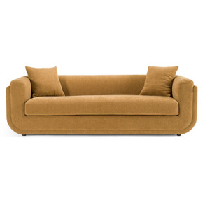 Bric Modern Orange Fabric 3-Seat Sofa