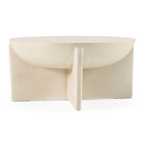 Misa Modern Oyster Concrete Round Coffee Table