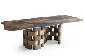 Amandala Modern Ceramic + Wood Dining Table