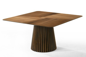 Pratt Mid-Century Modern Walnut Square Dining Table