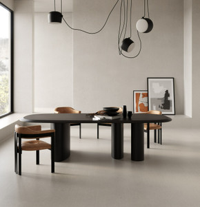 Salvo Modern 118" Black Ash Dining Table