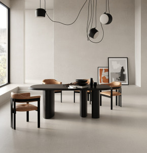 Salvo Modern 87" Black Ash Dining Table