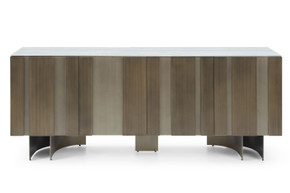Kimo Modern Faux Travertine Ceramic + Bronze Buffet Kimo Modern Faux Travertine Ceramic + Bronze Buffet