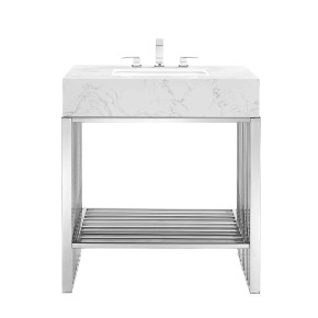 Gridiron 30" Bathroom Vanity, Silver Gridiron 30" Bathroom Vanity, Silver