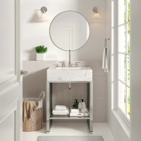 Gridiron 30" Bathroom Vanity, Silver Gridiron 30" Bathroom Vanity, Silver