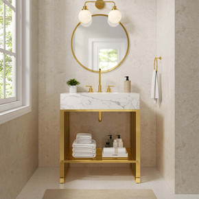 Gridiron 30" Bathroom Vanity, Gold Gridiron 30" Bathroom Vanity, Gold