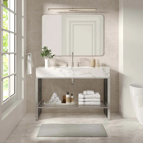 Gridiron 48" Bathroom Vanity, Silver Gridiron 48" Bathroom Vanity, Silver