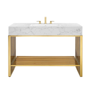 Gridiron 48" Bathroom Vanity, Gold