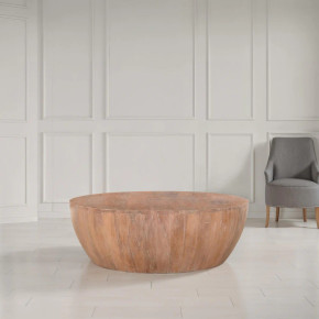 Mango Distressed Wood Drum Coffee Table