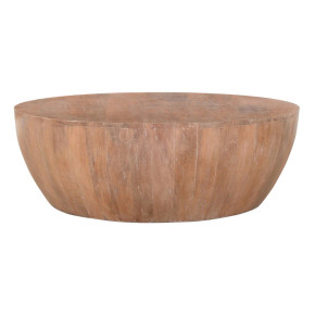 Mango Distressed Wood Drum Coffee Table