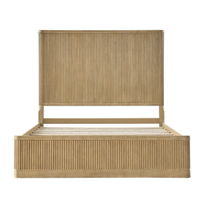 Gabriella Solid Wood Fluted Platform Bed, Natural