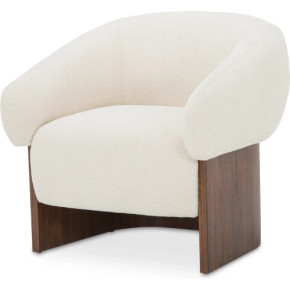 Otto Accent Chair in Flecked Cream Micro Boucle Fabric, Wood