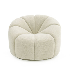 Clifford White Sherpa Swivel Accent Chair