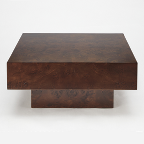 Augustus Walnut Burl Square Coffee Table