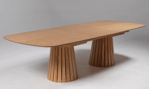 Chastain Mid-Century Modern Natural Oak Extendable Dining Table
