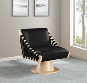 Mallory Vegan Leather Black Accent Chair