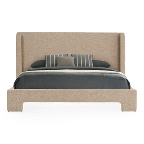 Julio Beige Fabric Bed, Queen