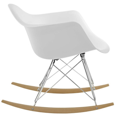 Rocker Plastic Lounge Chair, White