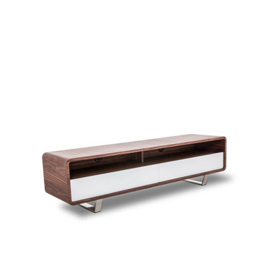 Astrid Modern Walnut TV Stand, White