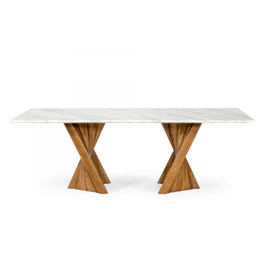 Cadence Walnut & Marble Dining Table