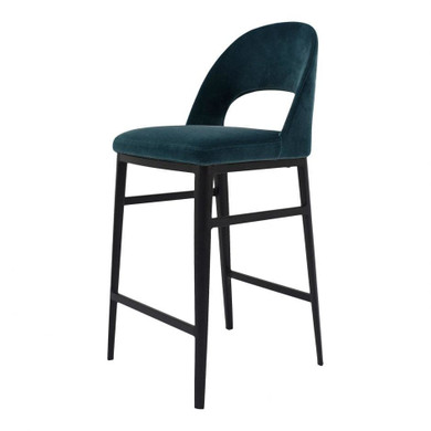 Roger Counter Stool Teal Velvet