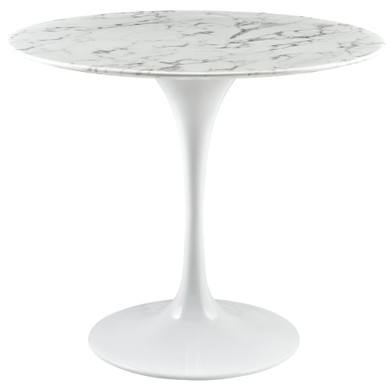 Pedestal Design 36” Round Artificial Marble Dining Table
