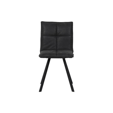 Weston Vegan Leather Dining Chair, Charcoal Black