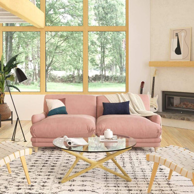 Priscilla Puffy Sofa, Blush