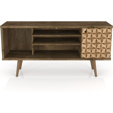 Libby Mid Century TV Stand, Brown 3D Print, 53"