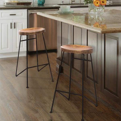 Brody Mango Wood Saddle Seat Bar Stool