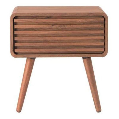 Mod Line Wood Slat Side Table