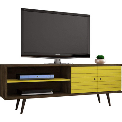 Libby Mid Century TV Stand, Line Brown Yellow 63"