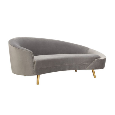 Cleopatra Grey Velvet Sofa