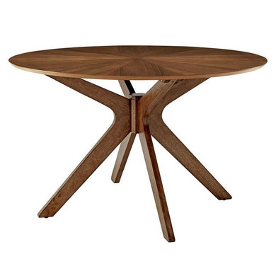 Crosslands 47" Round Wood Dining Table in Walnut