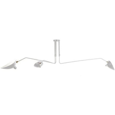 Mouille Edition MCL-R3, Three Arm Ceiling Lamp White