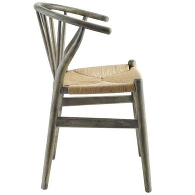 Danish Spindle Wood Dining Side Chair, Gray